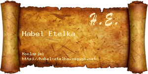 Habel Etelka névjegykártya